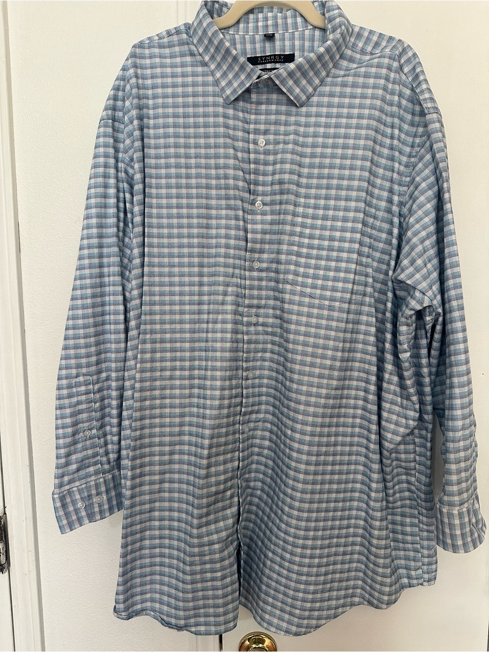 Blue Plaid Button-Down Shirt